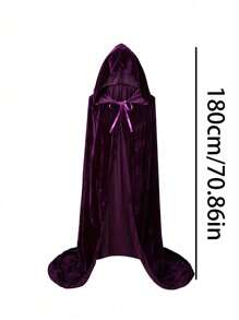 1 pieza Capa con capucha unisex de tela de terciopelo para actuaciones y fiestas, ideal para varios festivales, disfraces de Halloween, diablo, vampiro, disfraz, accesorios para disfraces de festivales