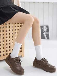 32 piezas/20 piezas/12 piezas/10 piezas/8 piezas/4 piezas/2 piezas Calcetines deportivos elásticos negros y blancos para mujeres, calcetines de ciclismo, calcetines cómodos y cálidos tipo tubo para uso diario, antibacterianos y transpirables, adecuados para llevar en casa - Multicolor - Ver 3