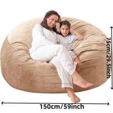 1pc Memory Foam Bean Bag Chair, Velvet Slouchy Sofa For Adults, Teens & Kids, Multi-Functional Foldable Recliner (Excl. Filler)