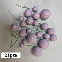 21 de bucăți decor pentru tort cu baloane sferice în culori asortate, decorațiuni pentru tort cu bile din spumă de mai multe dimensiuni pentru Anul Nou, absolvire, petrecere de ziua de naștere, aniversare de nuntă, copt, articole pentru petreceri - Multicolor - Vizualizare 6