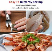 Shrimp Deveiner Tool Stainless Steel Shrimp Deveining Tool Efficient Shrimp Peeler And Deveiner Tool Portable Shrimp Cleaner Shrimp Knife For Easy Shrimp Deveining Shrimp Cleaning Tool - 1 - View 4