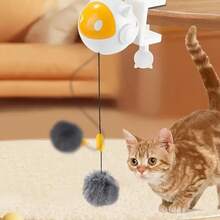 Peluncur Mainan Kucing Otomatis dengan Sensor - Tongkat Penggoda Kucing Interaktif yang Dapat Bermain Sendiri, Siklus Bermain dan Istirahat 10 Menit, Desain Plastik Tahan Lama, Khusus untuk Kucing Dalam Ruangan, Bola Penggoda Kucing yang Cocok untuk Bahan Penggaruk, Tahan Gigitan, Menghibur Banyak Kucing, Mainan Interaktif untuk Melatih dan Menghilangkan Kebosanan, Cocok untuk Anak Kucing dan Kucing Dewasa - Putih - View 3