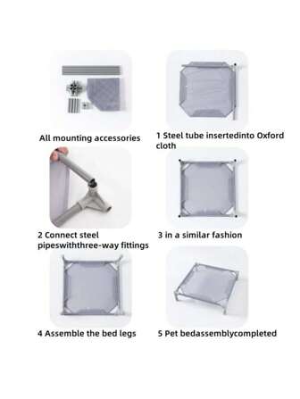 1 pieza Cama elevada para mascotas con respirabilidad, lavable, para uso en interiores y exteriores, camas elevadas para perros pequeños, medianos y grandes para uso en verano