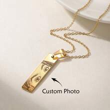 Personalized Human Eye Necklace, Human Eyes Custom Gift, Engraved Portrait Necklace ,Gift For Her For Him, Anniversary Jewelry - Multicolor - View 2