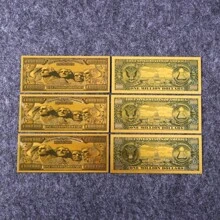1pc/10pcs/20pcs Statue Of Liberty Gold Foil Holiday Spoof Event Commemorative Coins Color Double-Sided Color Printing $1,000,000 Color Commemorative Banknote Card