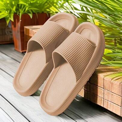 Unisex Couple EVA Thick Sole Slippers, Simple & Comfortable Indoor Bathroom Non-Slip Soft Slides, Year-Round Casual & Lightweight