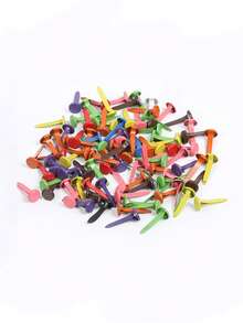 100pcs Mini Assorted Color Paper Fasteners, Round Head Metal Clips For Crafts, DIY Projects, Card Making, Handmade Supplies, Back To School - Multicolor - View 5