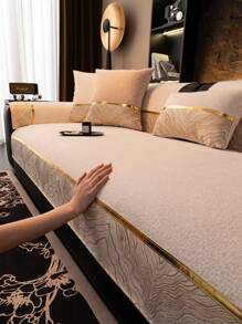 1 bucată husă de pernă de canapea în stil european, design minimalist de lux, anti-alunecare, anti-praf, anti-zgârietură, decor pentru dormitor, sufragerie, birou, studiu, potrivit pentru toate anotimpurile