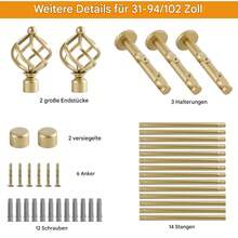 IsEasy Curtain Rod 25mm Curtain Rod 1 Track 2 Tracks Stainless Steel Metal 80-280cm - 金色-2-läufig - 查看 8