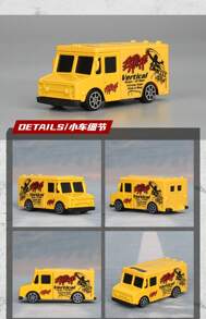 Burago Transporter Series Die Cast Vehicles 9 Pack Alloy Vehicle Set Simulation Car Model Toys School Bus Ambulance Transport Vehicle Fire Truck Ornaments Collection Toy For Boy