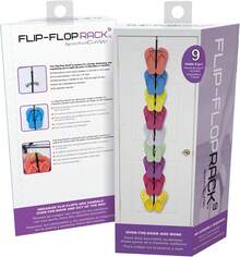 Curve Flip Flop Rack Organizer |   Holds 9 Pairs |   Over Door Organizer |   Space Saving Shoe Rack |   Adjustable Hooks |   Organize Flip Flops, And Oofos |   Black - 1 - 查看 3