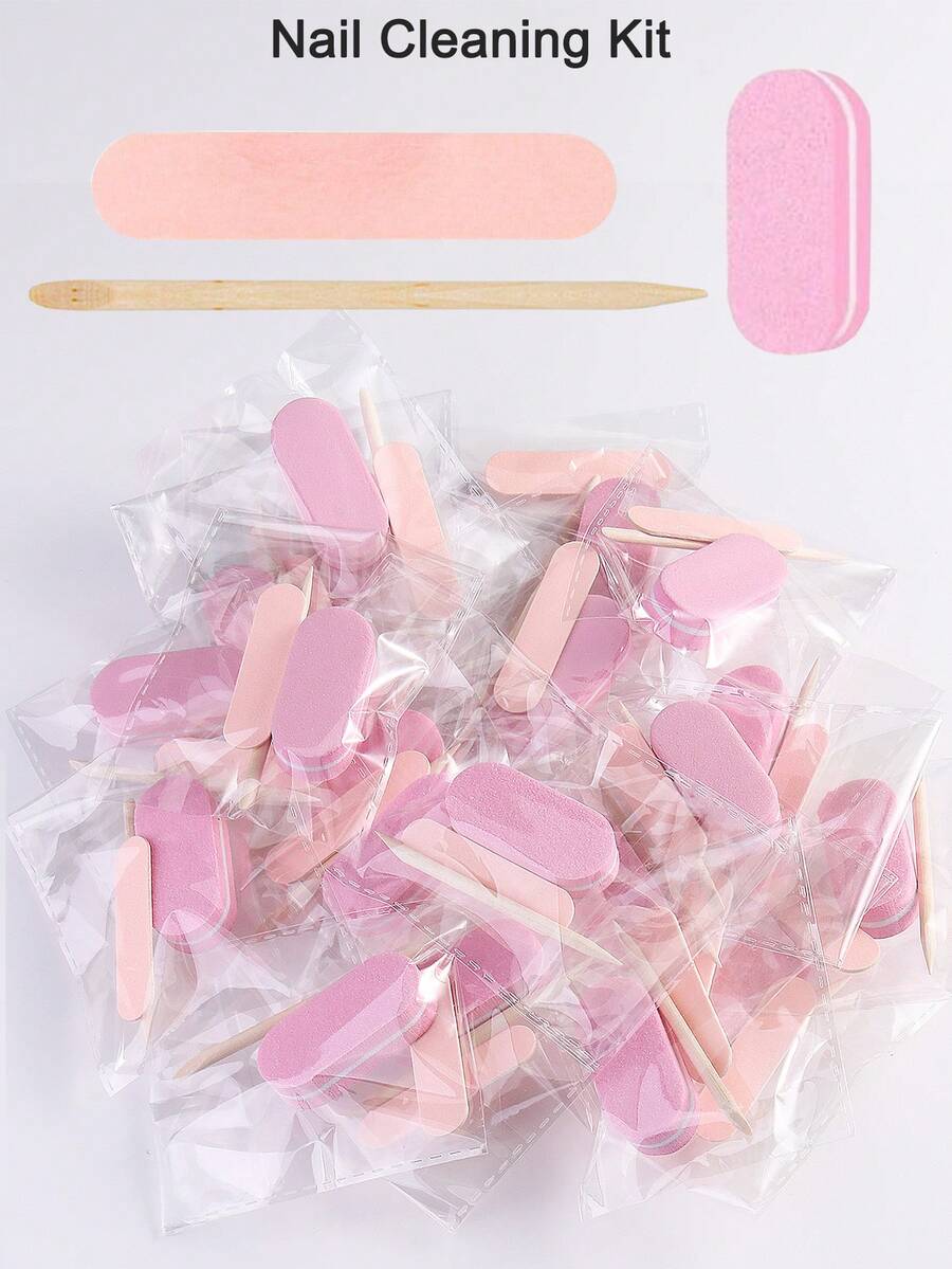 （3 件）粉色迷你指甲抛光块套装，适用于美甲，包括指甲锉和木棒指甲抛光专业美甲套装 - 彩色 - 查看 1