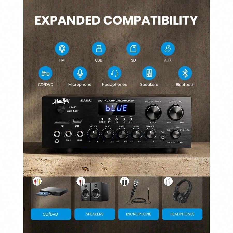 パワーアンプ システム マイクミキサー 220W Bluetooth対応 Amazon.co.jp: Moukey パワーアンプ システム マイクミキサー