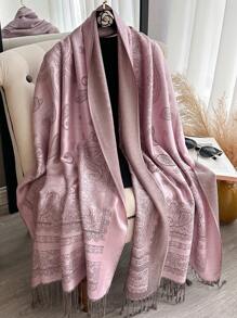 1pc Women's Multicolor Retro Jacquard Paisley Bohemian Style Long Tassel Windproof Shawl Scarf, Suitable For Daily Outings, Traveling, And Photo Shoots Boho