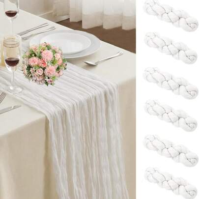1/5/10 piezas Camino de mesa de unicolor de 35*120 pulgadas, funda de mesa minimalista de poliéster para decoración de mesa de comedor