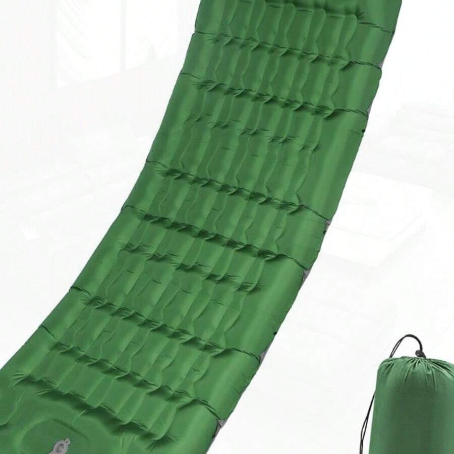 Camping Sleeping Pad With Pillow: Extra Thick 4.7 Inch UltraLight Self Inflating Air Mattr Lightweight Compact Inflatable Sleep Mat For Backpacking Hiking Tent Olive Green - OliveGreen - View 1