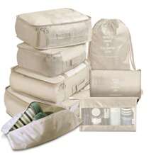 7 Pcs Foldable Travel Organizer Storage Bags Wardrobe Cube Suitcase Packing Set Storage Luggage Clothes Shoe Box