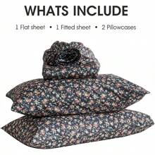 Black Sheets, Deep Pocket, 1800 Thread Count, Soft Breathable, Cute Printed Boho Farmhouse Bed Sheets, Up To 18 Inch - Dark Grey - View 9