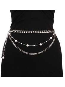 1Pc Chain Belt Silver Gold Chain Belt Chain Belts For Women Fashion Silver Gold Belt Chain Silver Waist Chain Belt Star Chain Belt Metal Chain Belt Moon Chain Belt Layered Waist Belt