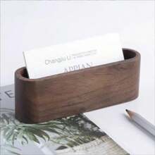Porte-cartes de visite de bureau en bois, boîte de rangement pour cartes de visite de bureau