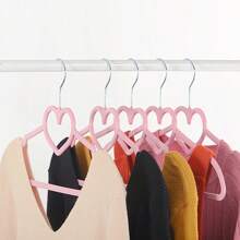 20 Pieces Cute Heart HangersHeavy Duty Clothes Coat Hanger For Adult Jackets, Pants, Shirts, Suit, Dress Room Closet Space Saving(Pink,Velvet)
