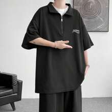 Men's Top And Bottom Set, T-Shirt, Summer Clothes, Short Sleeves, Top And Bottom 2-Piece Set, Plain, Sweat, Sportswear, Shorts, T-Shirt, Sweat-Absorbing, Quick-Drying, Casual, Large Size, Stylish, Spring/Autumn