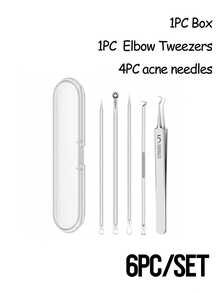 1 件超细 5 号黑头去除镊子和 1 件黑头和痤疮去除工具，面部美容和痤疮去除工具，用于皮肤护理