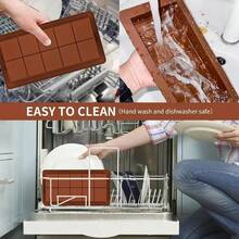 1pc 10 Cavity Chocolate Mold, Silicone Baking Mold Tool For Home Use - Brown - View 6