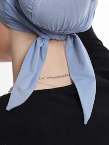 1件纯色头巾帽，简约时尚，柔软舒适，抽绳设计，可作头巾帽、化疗帽，适合日常生活和户外活动佩戴。 - 淺藍色 - 查看 4