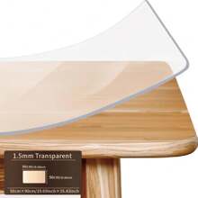 1pc 1.5mm Thick Clear PVC Table Protector - & Heat-Resistant Desk Mat, Easy Clean Rectangular Cover For Dining & Writing Tables