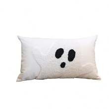 Funda de almohada de Halloween con bordado de fantasmas, funda de cojín suave, protector de almohada para decoración de sofá del hogar. - color - Ver 6