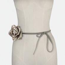 Blooming Satin Rose Lace-Up Necklace, Waist Chain, Chest Flower Shapewear Waist Belt, Vintage Decorative Accessory For Women