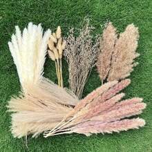 42/78 件波西米亚风蒲苇草花束 - 完美适用于婚礼、生日和节日装饰 | 多功能人造芦苇和兔尾草，适用于客厅、办公室、农舍风格餐桌摆饰