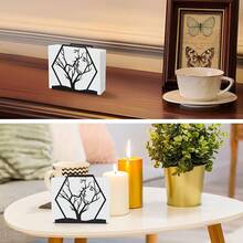 Modern Standing Napkin Holder For Table C Black Metal Napkin Dispenser, Fork, Spoon Theme Style Napkin Holder, Suitable For Kitchen, Coffee Shop, Dining Room - Trees, Lovers - View 7