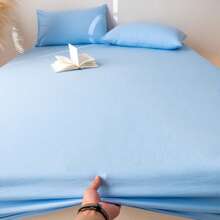 1 pieza Sábana ajustable de algodón con nubes, sin funda de almohada, protector de colchón color macaron, suave como las nubes, cobertura total de 360 grados de estilo minimalista, a prueba de polvo y antideslizante, sin blanqueador óptico, amigable con la piel, transpirable, textura suave y delicada, lavable y resistente al color, juego de ropa de cama antibacteriano y reforzado, adecuado para viajes, dormitorio, habitación de invitados, hotel, dormitorio, toda la familia, todas las estaciones, 16 tamaños