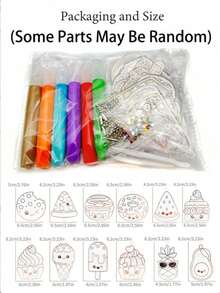 12 件 DIY 水晶泥画套装 | 免烤填充彩绘颜料 + 创意艺术礼物 | 青少年涂色玩具 | 精美图案涂色画 | 背包/钥匙扣装饰