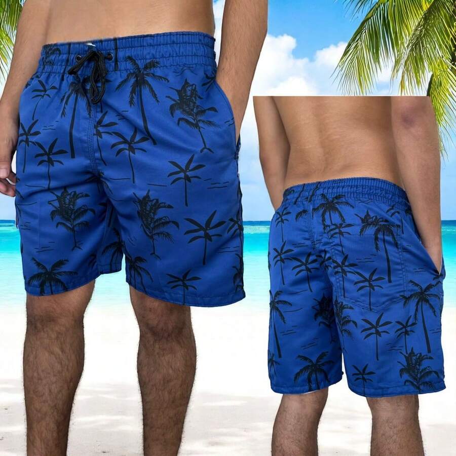 Short Tactel Masculino Estampado Com Costura Reforçada Uso Adulto P M G GG  Tropical  Floral    Bolso