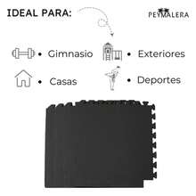 PEYMALERA Tapete Gym Piso Para Gimnasio 50x50x1.2cm 8 Piezas 2 M2 - Negro - Ver 7