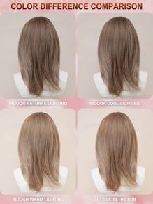 XYUNMI Sweet Elegant Brown Long Straight Wig 20 Inch With Bangs Layered Collarbone Hair Lightweight Breathable Women's Heat Resistant Synthetic Wig Suitable For Daily Wear, Dating And Photoshoot Cosplay Festival Use