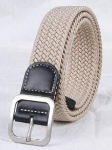 ‌2025 New Stylish Canvas Braided Belt‌ – ‌Adjustable Elastic Waistband‌ | ‌Unisex Black/Beige/Grey‌ | ‌Summer Travel Essential‌ | ‌Jeans & Skirts Accessory‌ | ‌Ins-Worthy Outfits/Gift Summer, School