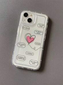 1 Stück Buchstaben- & Herz-Design TPU transparente stoßfeste Handyhülle, geeignet als Urlaubsgeschenk für XS/XS Max/XR/11 12 13 14 15 16 Pro/Pro Max/14 15 16 Plus, kompatibel mit