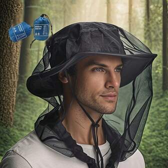 1pc Outdoor Travel Climbing Facial Hat, Balaclava, Fishing Spring And Summer Breathable Mesh Lightweight And Portable Hiking Camping Head Covering