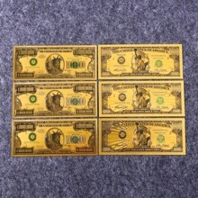 1pc/10pcs/20pcs Statue Of Liberty Gold Foil Holiday Spoof Event Commemorative Coins Color Double-Sided Color Printing $1,000,000 Color Commemorative Banknote Card