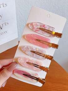 5 Stück/Set Ins Stil rosa nahtlose Haarclips für Frauen, beinhaltet Pony Clips, Seitenclips, Entchen Clips, Haarzubehör, Haarzubehör für Frauen, Herbst, Reise, Haarstyling-Tools, Accessoires für Frauen, Harzeug, Herbst, Haar, Haarzubehör, Haarzubehör für Frauen, Reise, Haarzubehör, Accessoires für Frauen, Haarzubehör, Haarzubehör für Frauen, Haarstyling-Tools, Harzeug, Zeug, Schönheitszubehör