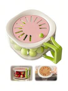 1 pièce Passoire rotative, bol de drainage de cuisine panier à laver les légumes, panier à laver les fruits et légumes, panier à soupe, passoire à baies, passoire à couper les fruits, petit panier pliable avec ensemble de passoire en plastique, mini kit pour la maison