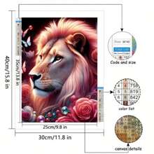 Gorgeous Lion 5D DIY Diamond Painting, Round Diamond Art Home Decor, Adult Handmade Diamond Painting, Essential Holiday Gift
