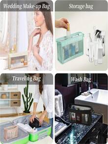 2 Lightweight And Portable Transparent Waterproof Toiletry Bags With Large Capacity For Makeup Artists To Go Out, 1 Makeup Bag For Single Shoulder And Crossbody, Suitable For Vacation Shopping, Men's And Women's Concerts, With Clear Design,Makeup Pouch,Cosmetic Bag,Travel Essential,Large Capacity,Large Makeup Bag,Christmas Gifts,Pouch,Travel,Gifts For Women Travel Essential,Pouch,Clutch / Small Handbag, Makeup Organizer,Makeup Organize,Pouch,Brush Holder,Mini Pouch,Large Capacity Pouch - Multicolor - View 7