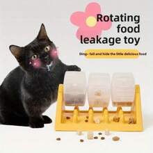 Dispensador de comida interactivo para gatos con pelota de premios - Amarillo y Verde, Comedero automático para estimulación mental y juego, Juguete fácil de limpiar para mascotas, Comedero lento para gatos y perros, Diseño lúdico, Funcionamiento sin electricidad