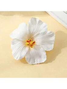 4 件/套浴室发饰夏威夷花发夹，4 件/3.5 英寸人造花发夹，波西米亚风格芙蓉花发夹，适合度假、海滩、派对、秋季装饰女孩热带花发饰，节日礼物