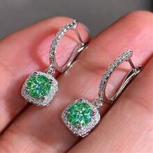 1 Pair Romantic Cubic Zirconia Drop Earrings For Women For Wedding Engagement Anniversary Party Jewelry Valentine's Day Gift